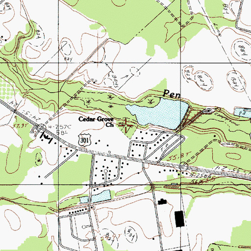 Topographic Map of Cedar Grove School (historical), SC