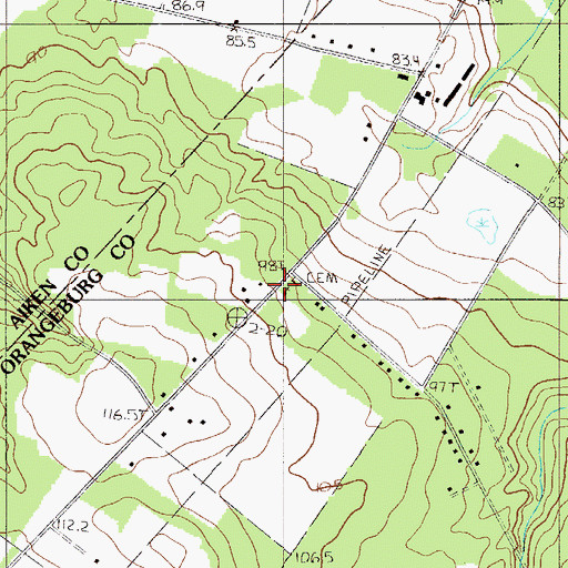 Topographic Map of Chapel Hill Church, SC