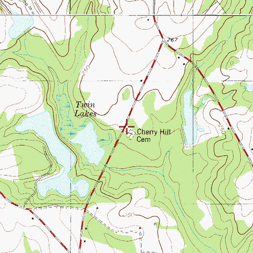 Topographic Map of Cherry Hill Church, SC
