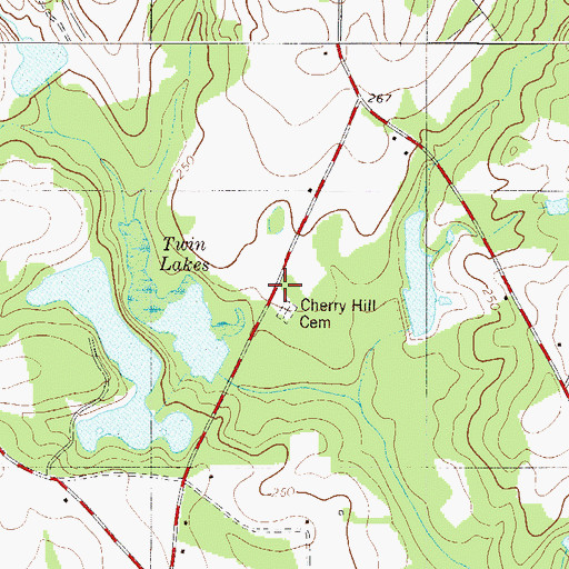 Topographic Map of Cherry Hill School (historical), SC