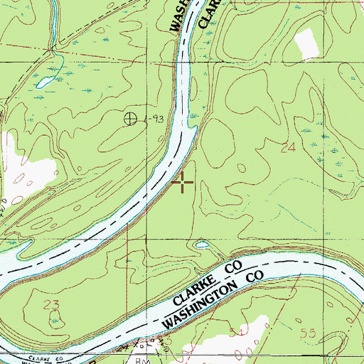 Topographic Map of Old Sunflower Church, AL