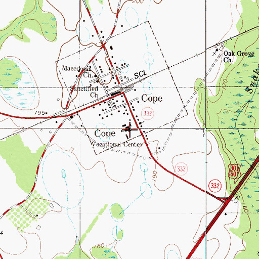 Topographic Map of Cope Area Vocational Center, SC