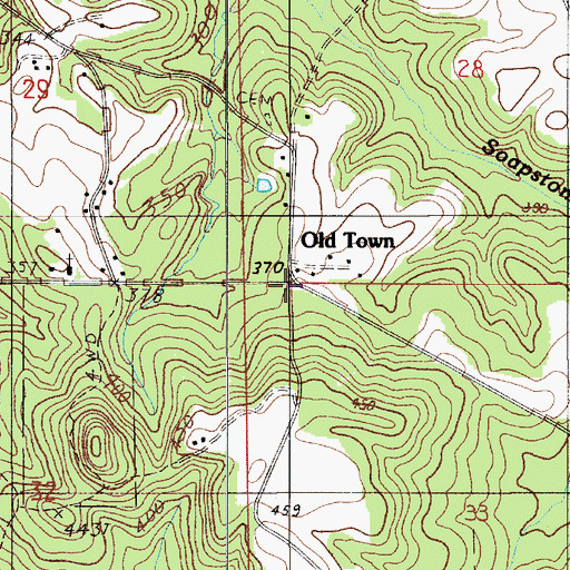 Topographic Map of Old Town, AL