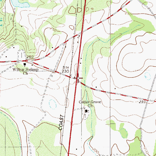 Topographic Map of Creco (historical), SC