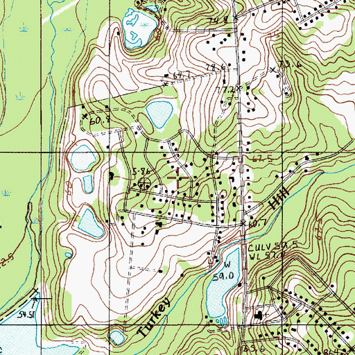 Topographic Map of Creekmoor, SC