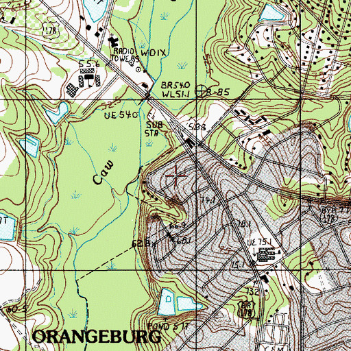 Topographic Map of Dixie Circle, SC