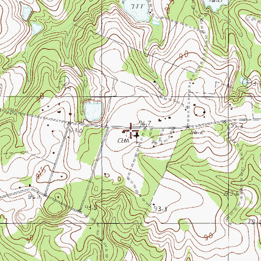 Topographic Map of Double Branch Cemetery, SC