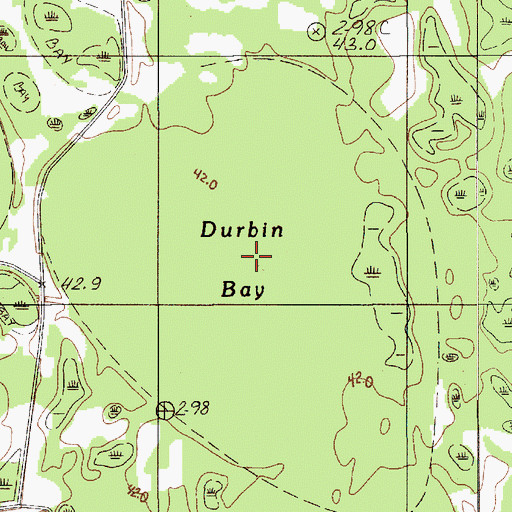 Topographic Map of Durbin Bay, SC