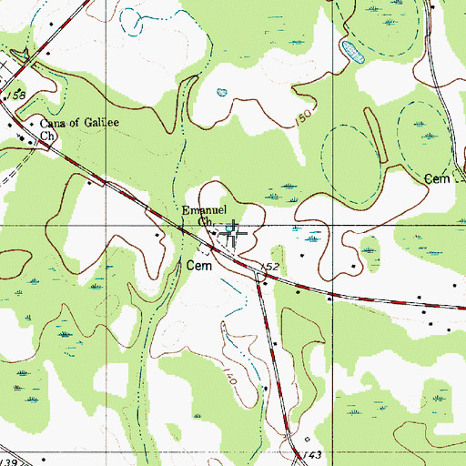 Topographic Map of Emanuel Cemetery, SC