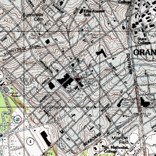 Topographic Map of First Baptist Church, SC