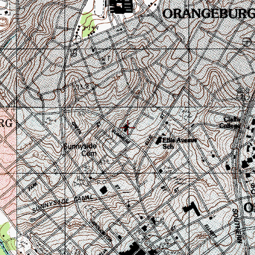 Topographic Map of First Presbyterian Church, SC