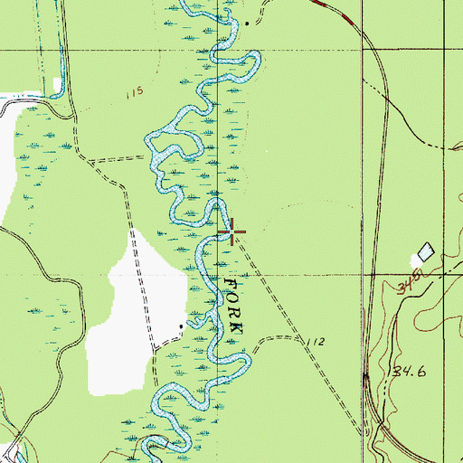 Topographic Map of Fork Bridges (historical), SC