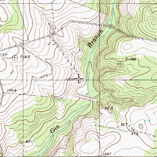 Topographic Map of Gin Branch Cemetery, SC