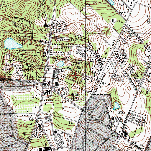 Topographic Map of Glenwood Acres, SC