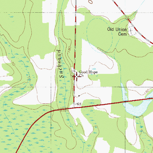 Topographic Map of Good Hope School (historical), SC