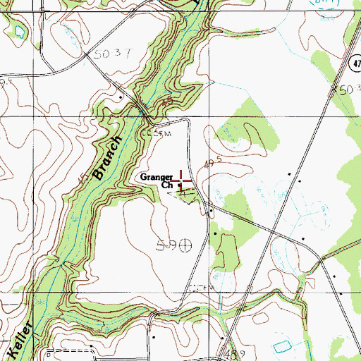 Topographic Map of Granger Church, SC