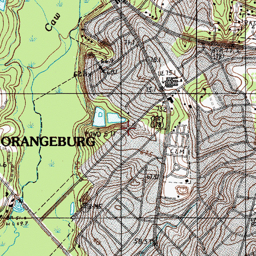 Topographic Map of Gressette Woods, SC