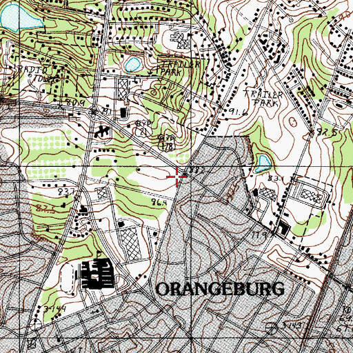 Topographic Map of Grove Park Village Shopping Center, SC