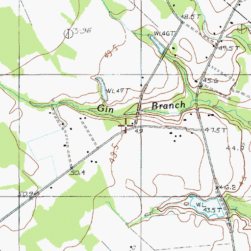 Topographic Map of Gum Branch School (historical), SC
