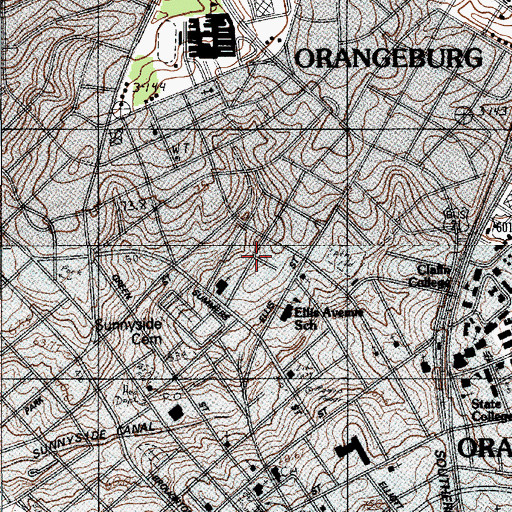 Topographic Map of Hallmark Hills, SC