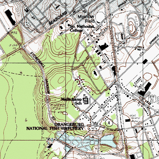 Topographic Map of Heritage Subdivision, SC