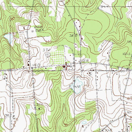 Topographic Map of Hickory Hill Baptist Church, SC