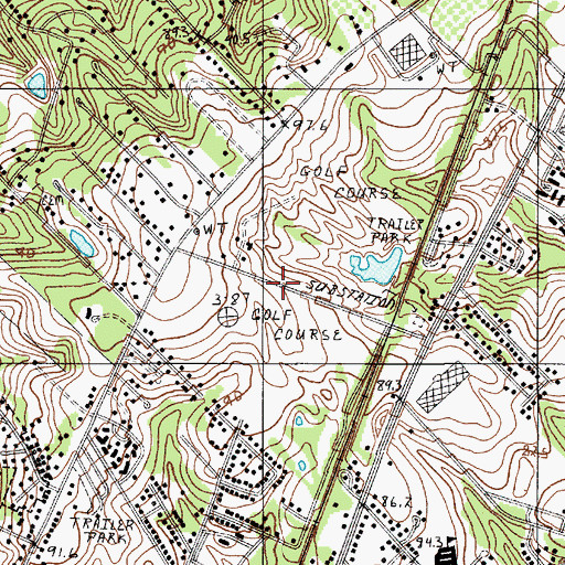 Topographic Map of Hillcrest Recreational Park, SC