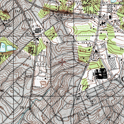 Topographic Map of Hyde Park, SC