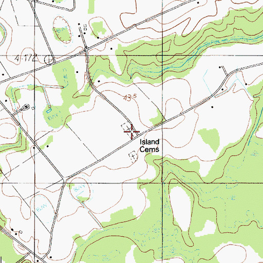 Topographic Map of Island Cemeteries, SC