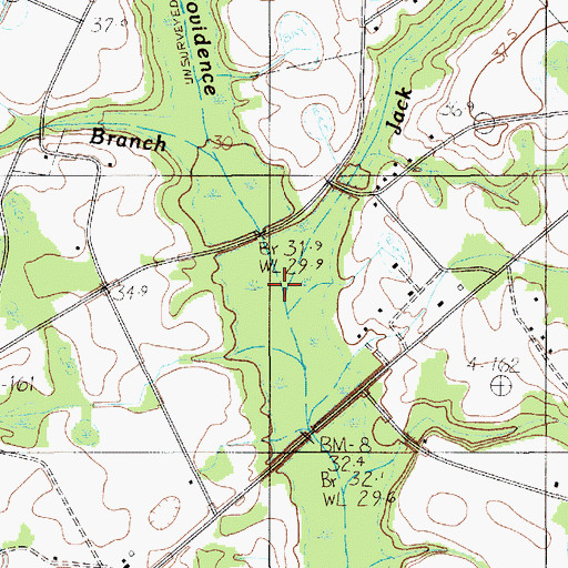 Topographic Map of Jack Branch, SC