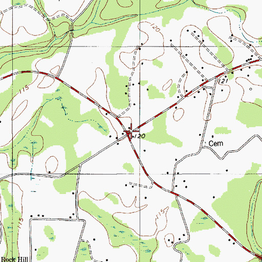 Topographic Map of Lodge Hall School (historical), SC
