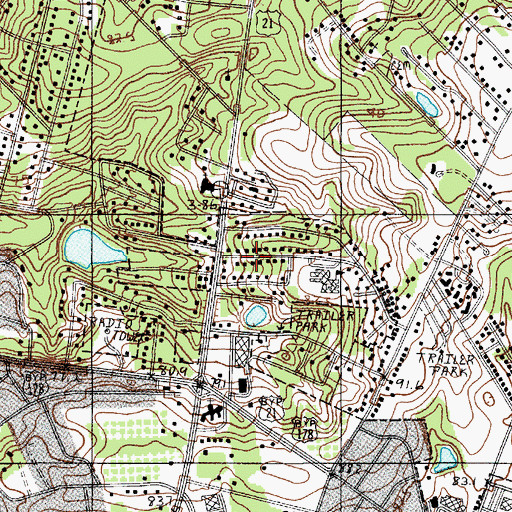 Topographic Map of Marshall Heights, SC