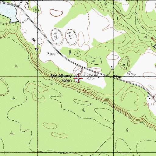 Topographic Map of McAlhany Cemetery, SC