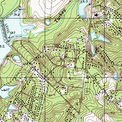 Topographic Map of Moss Hills, SC