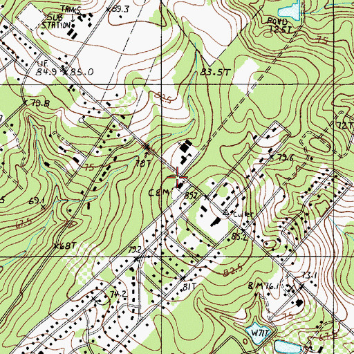 Topographic Map of Mount Calvary School (historical), SC