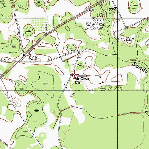 Topographic Map of Mount Olive Church, SC