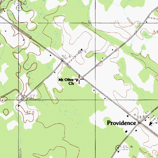 Topographic Map of Mount Olive Church, SC