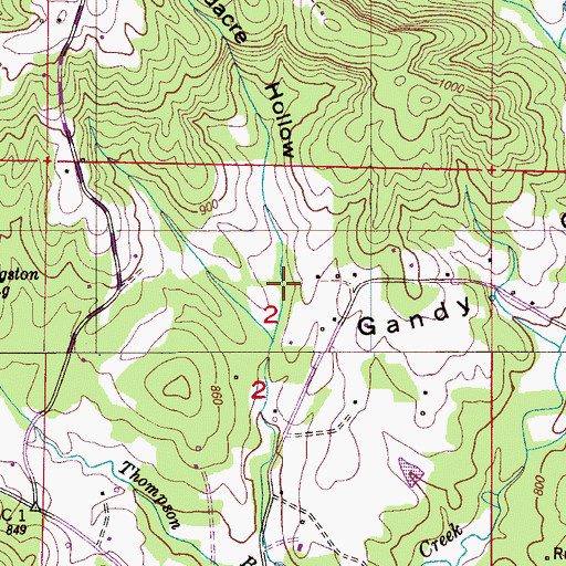 Topographic Map of Oldacre Hollow, AL