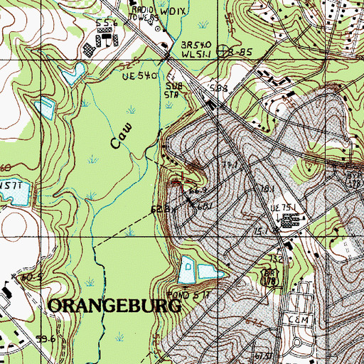 Topographic Map of North Ridge, SC