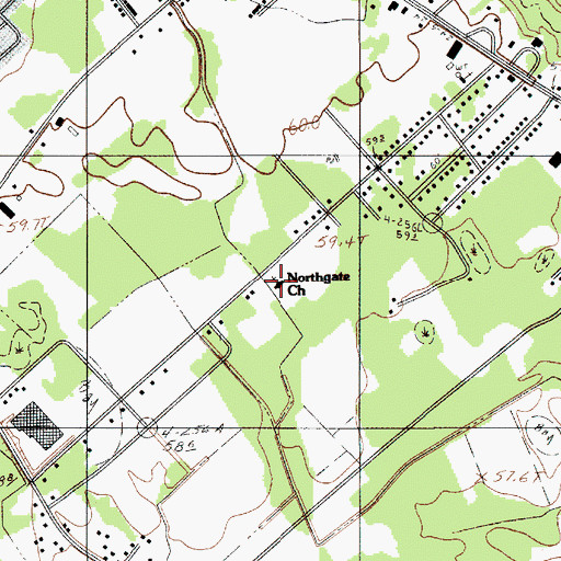 Topographic Map of Northgate Church, SC