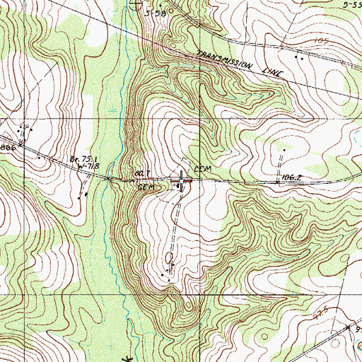 Topographic Map of Oak Branch Church, SC