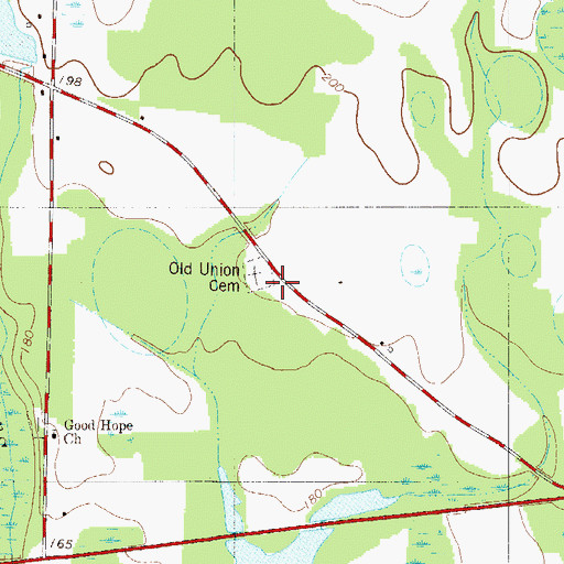 Topographic Map of Old Union Church (historical), SC