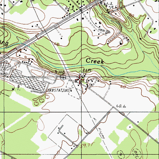 Topographic Map of Olive Grove Church, SC
