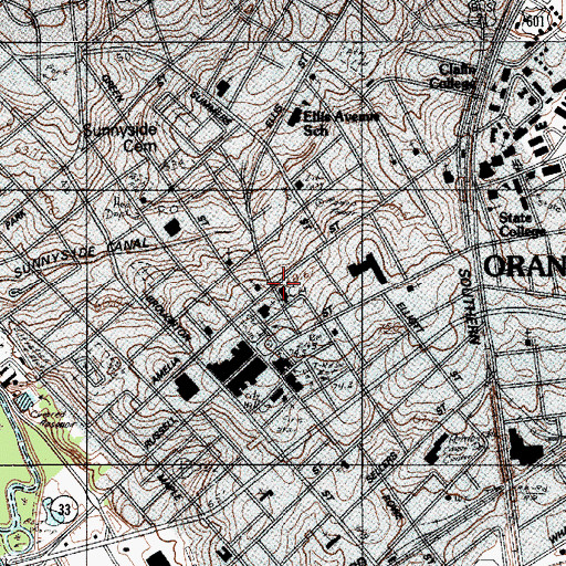 Topographic Map of Orangeburg County Courthouse, SC