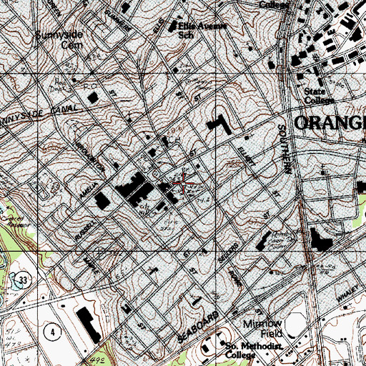 Topographic Map of Orangeburg County Jail, SC
