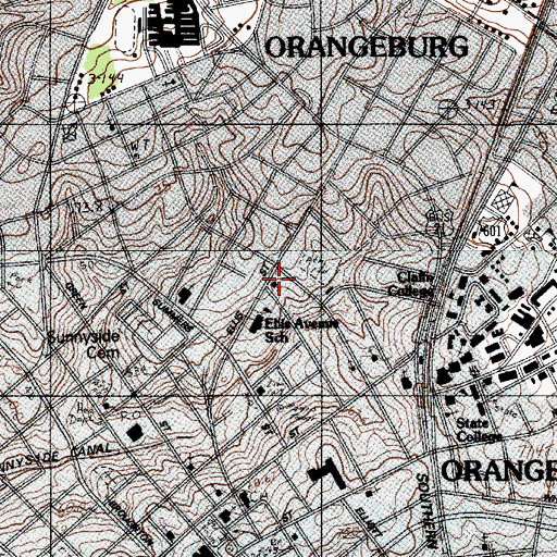 Topographic Map of Orangeburg Lutheran Church, SC