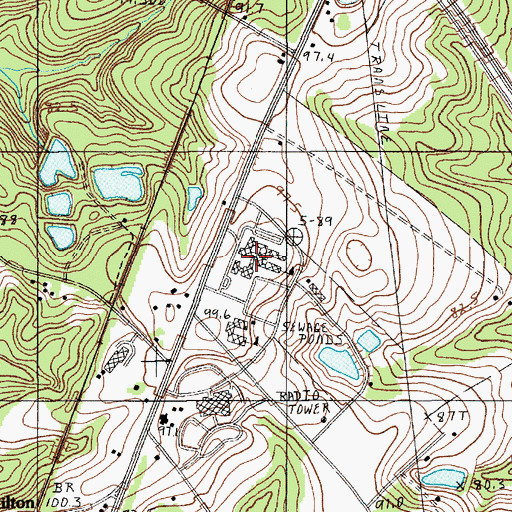 Topographic Map of Orangeburg-Calhoun Technical College, SC