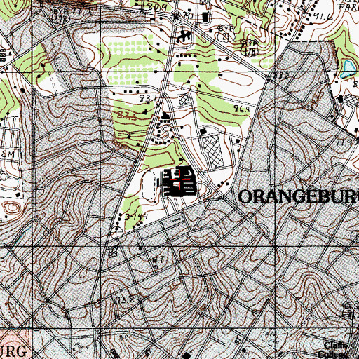 Topographic Map of Orangeburg-Wilkinson School, SC