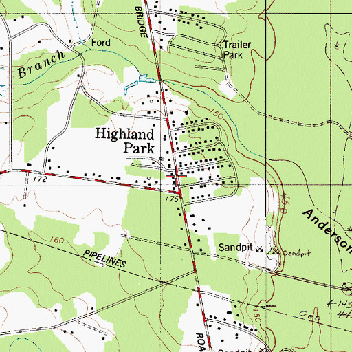Topographic Map of Pine Forest School (historical), SC
