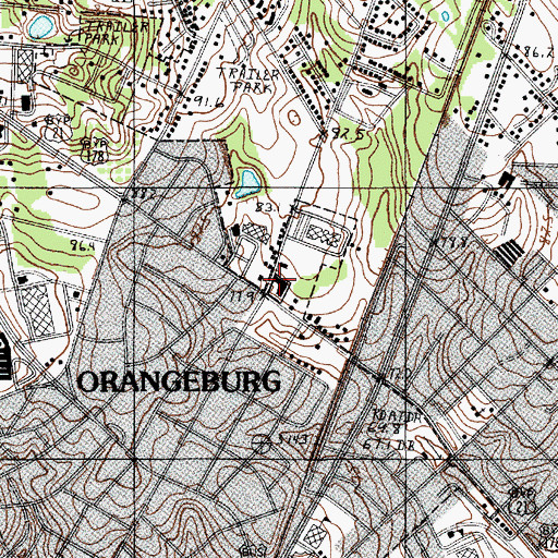 Topographic Map of Prince of Orange Mall Shopping Center, SC